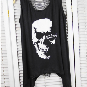 Leisure Skull Fringed Vest T-shirt
