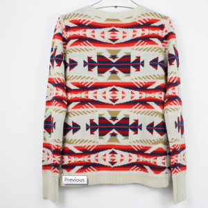 Beige Sweater With Geometric Pattern