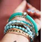 The Refreshing Blue Beads Multilayer Bangle..