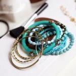 The Refreshing Blue Beads Multilayer Bangle..