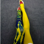 Asymmetric personalized candy colored tie-dyed tights