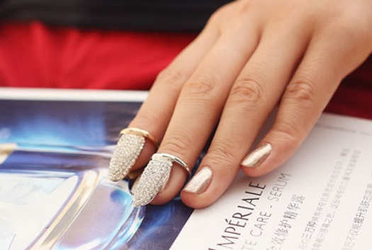 Exquisite Fake Fingernails Nail Rings