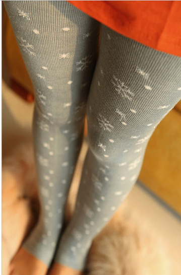 Christmas snowflake pattern cotton pantyhose