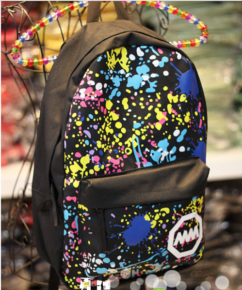 Color Graffiti Shoulder Bag Schoolbags Canvas Travel Backpack